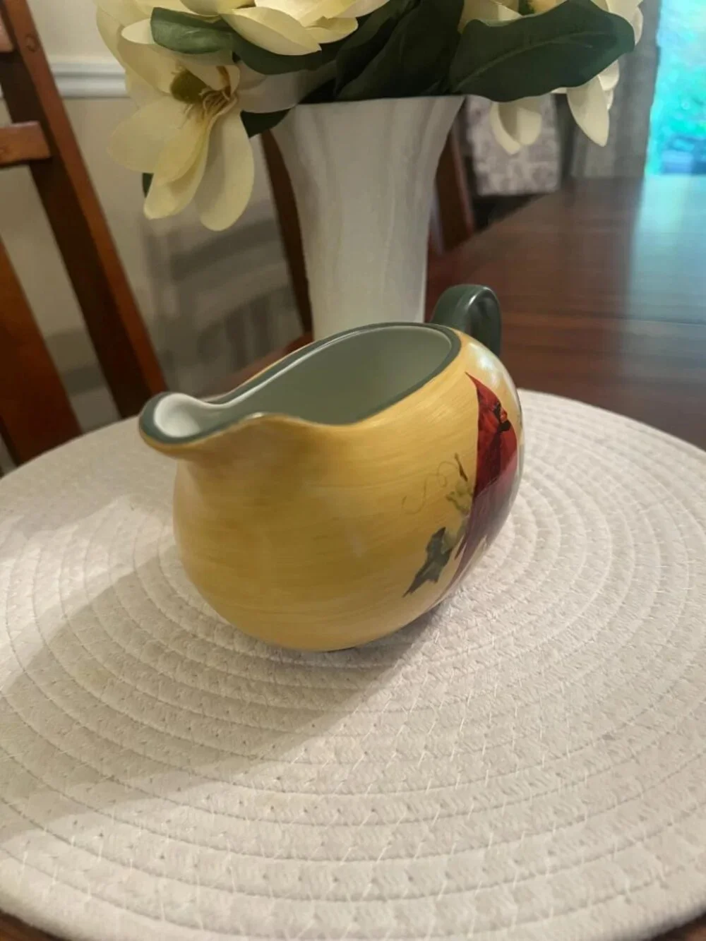 Lenox China WINTER GREETINGS Everyday Gravy Boat Cardinal Tartan Stoneware